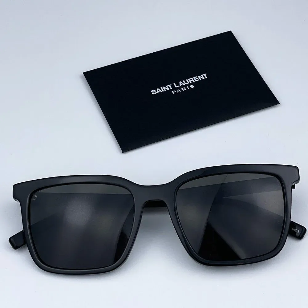 NEW Saint Laurent SL500 001 Black Gray Unisex Sunglasses